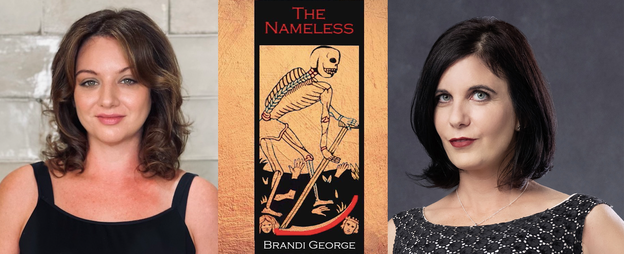 Brandi George, George's new book "The Nameless," and Sandra Simonds.